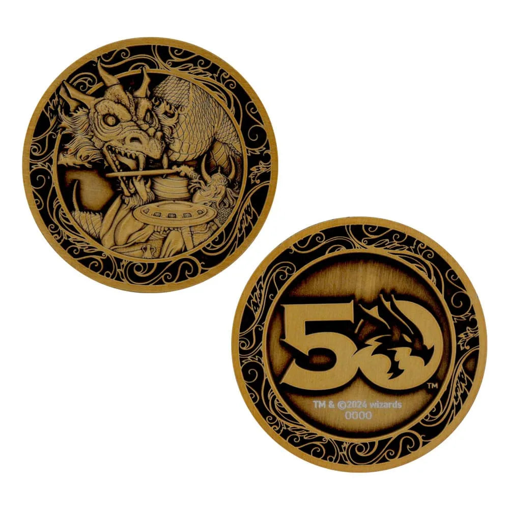 Dungeons & Dragons Sammelmünze 50th Anniversary Antique Gold Edition 4 cm - Smalltinytoystore