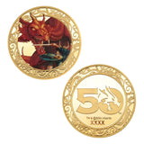 Dungeons & Dragons Sammelmünze 50th Anniversary with Colour Print 24k Gold Plated Edition 4 cm - Smalltinytoystore