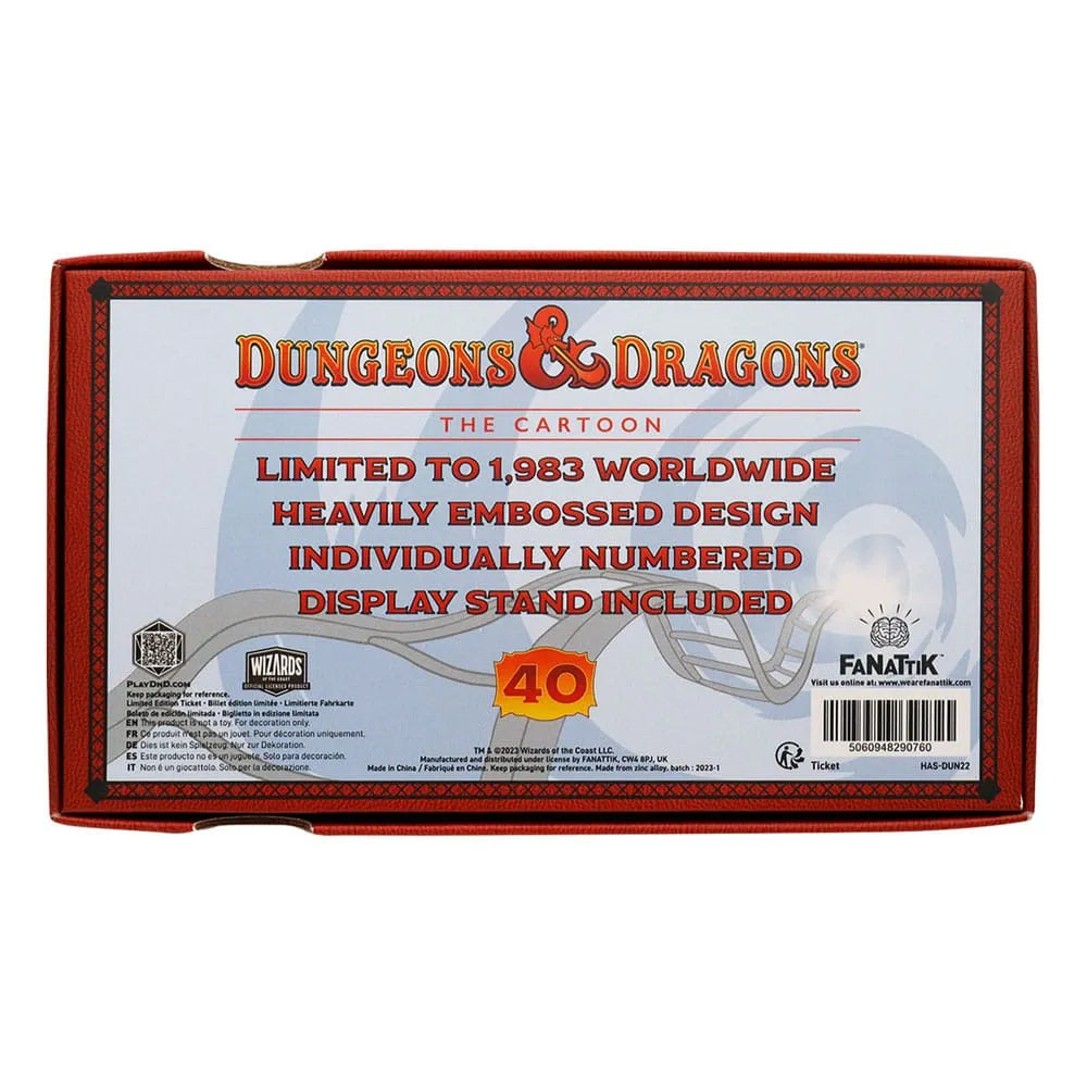 Dungeons & Dragons: The Cartoon Replik 40th Anniversary Rollercoaster Ticket Limited Edition - Smalltinytoystore