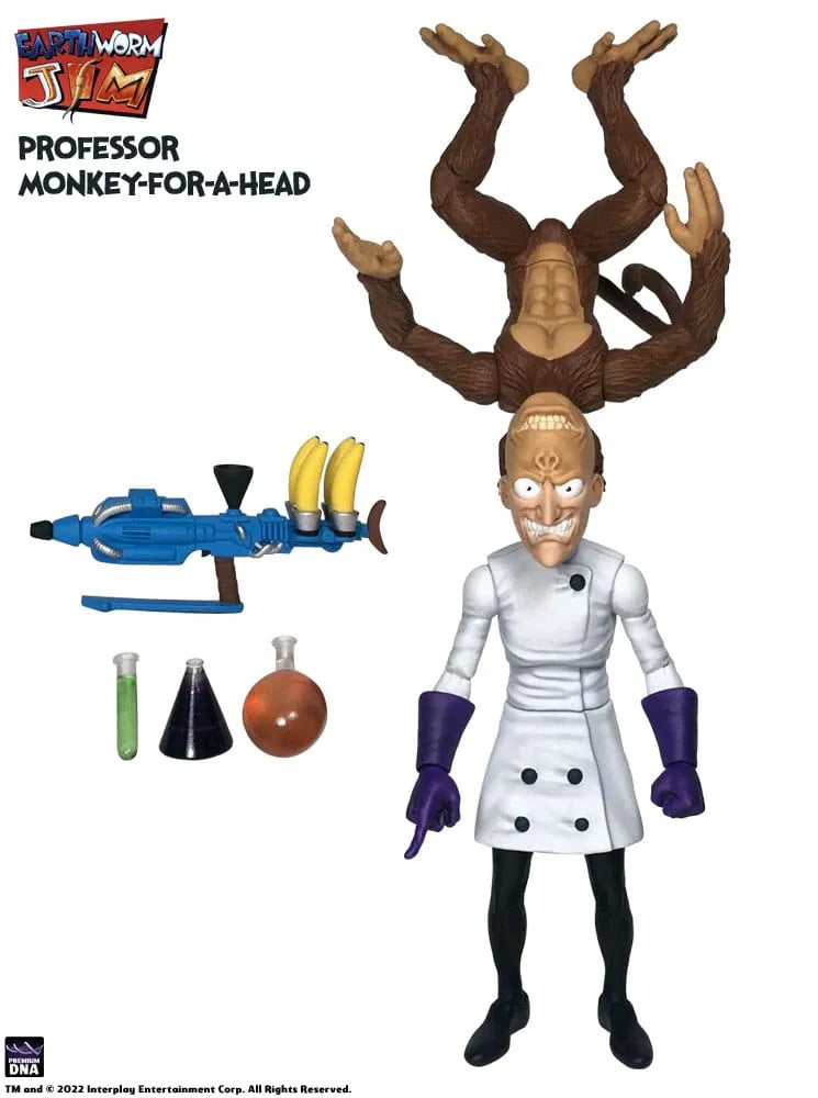 Earthworm Jim Actionfigur Wave 1: Professor Monkey-For-A-Head 28 cm - Smalltinytoystore