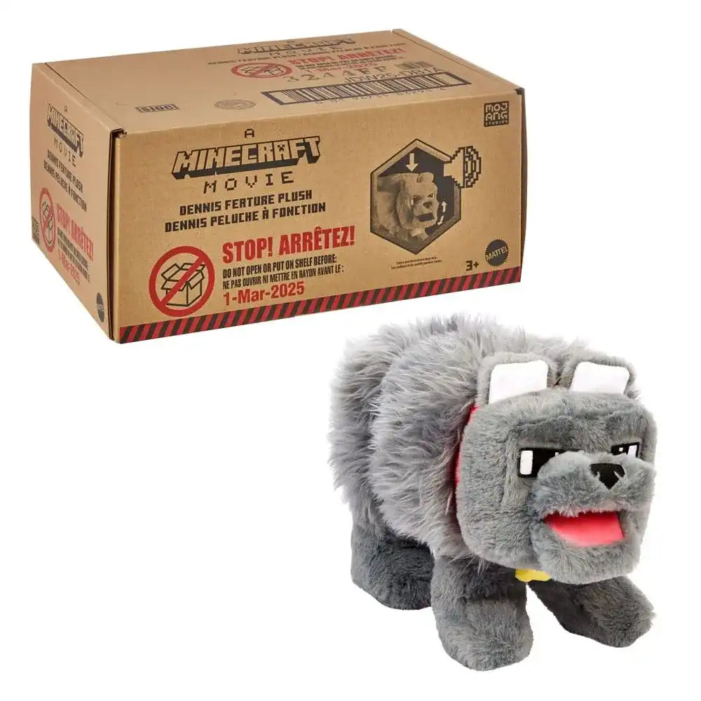 Ein Minecraft Film Plüschfigur mit Sound Dennis der Wolf 20 cm - Smalltinytoystore