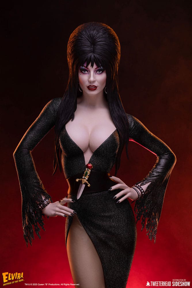 Elvira: Mistress of the Dark Maquette 1/4 Elvira (Black Glitter Dress) 48 cm - Smalltinytoystore