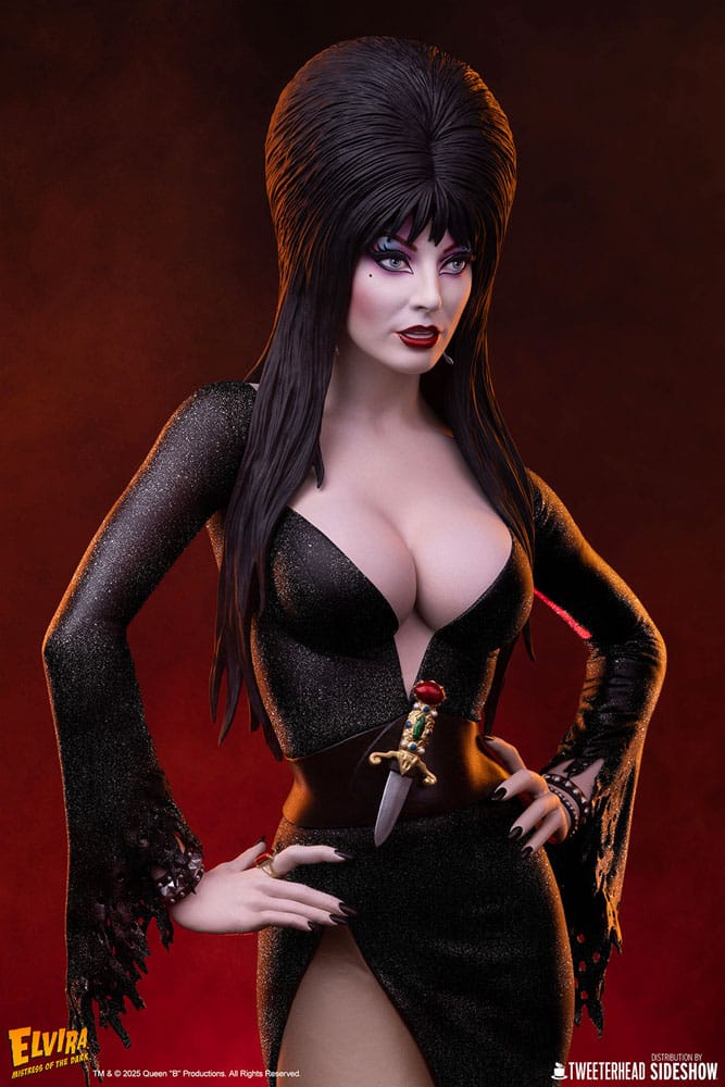 Elvira: Mistress of the Dark Maquette 1/4 Elvira (Black Glitter Dress) 48 cm - Smalltinytoystore