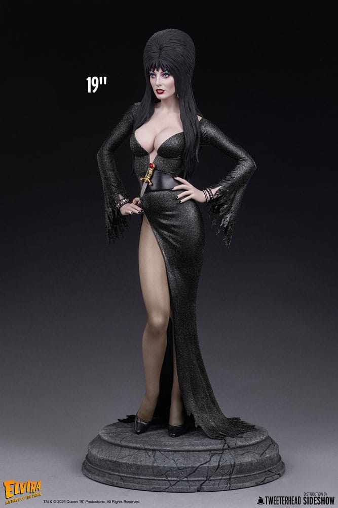 Elvira: Mistress of the Dark Maquette 1/4 Elvira (Black Glitter Dress) 48 cm - Smalltinytoystore
