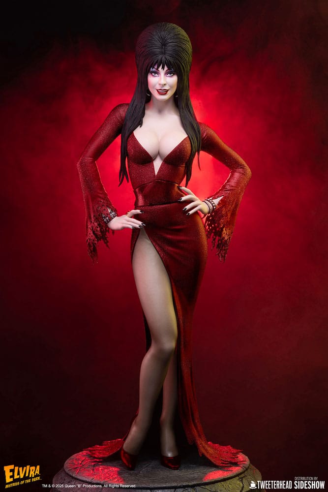 Elvira: Mistress of the Dark Maquette 1/4 Elvira (Red Glitter Dress) 48 cm - Smalltinytoystore