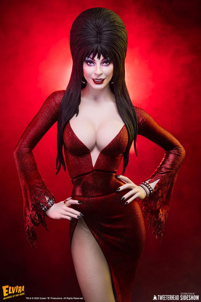 Elvira: Mistress of the Dark Maquette 1/4 Elvira (Red Glitter Dress) 48 cm - Smalltinytoystore
