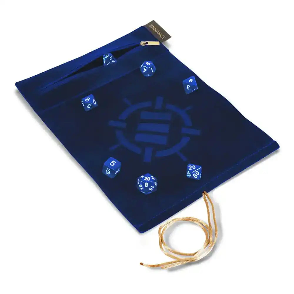 Enhance Tabletop Roll on a Scroll Würfeltasche mit Würfel Blau - Smalltinytoystore