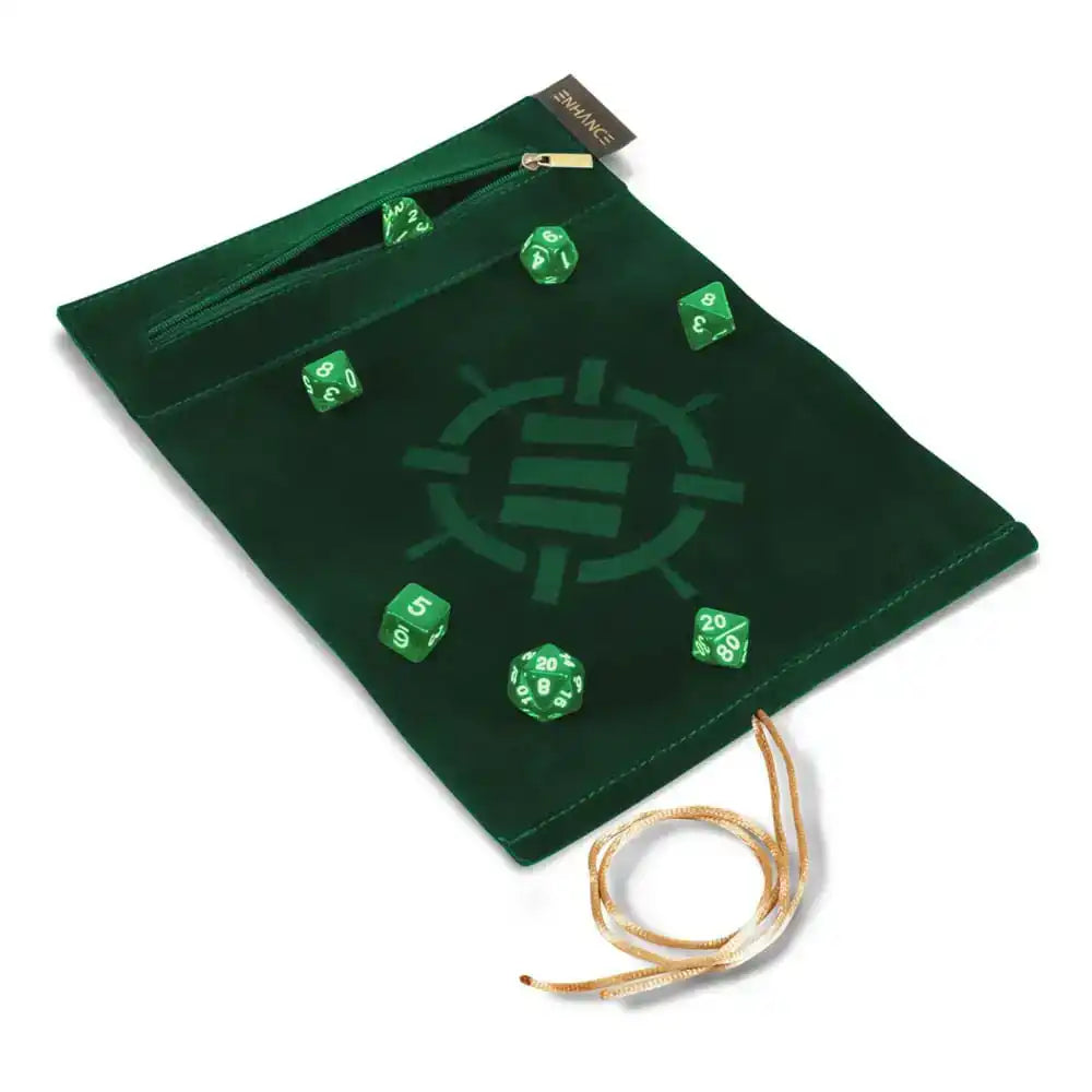 Enhance Tabletop Roll on a Scroll Würfeltasche mit Würfel Grün - Smalltinytoystore