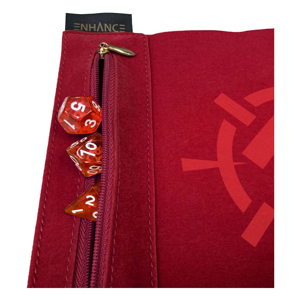 Enhance Tabletop Roll on a Scroll Würfeltasche mit Würfel Rot - Smalltinytoystore