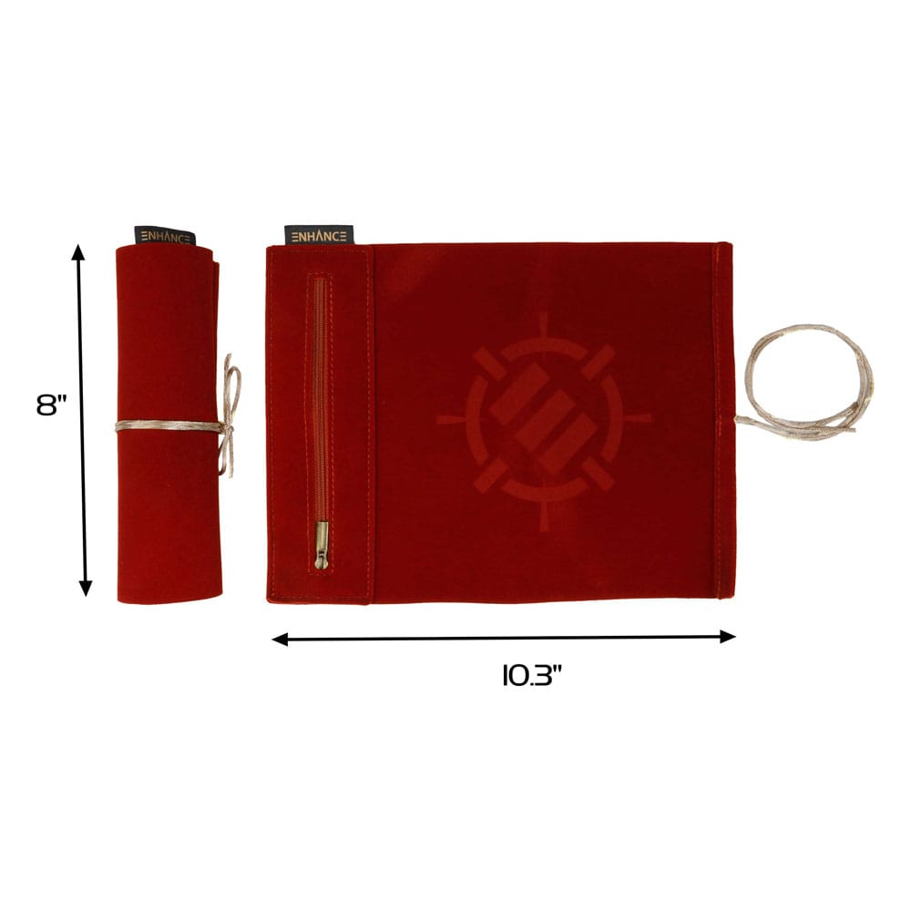 Enhance Tabletop Roll on a Scroll Würfeltasche mit Würfel Rot - Smalltinytoystore