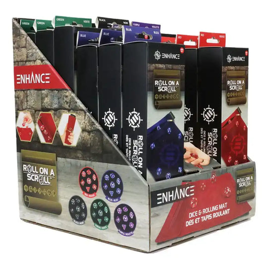 Enhance Tabletop Roll on a Scroll Würfeltasche mit Würfel Sortiment (15) - Smalltinytoystore