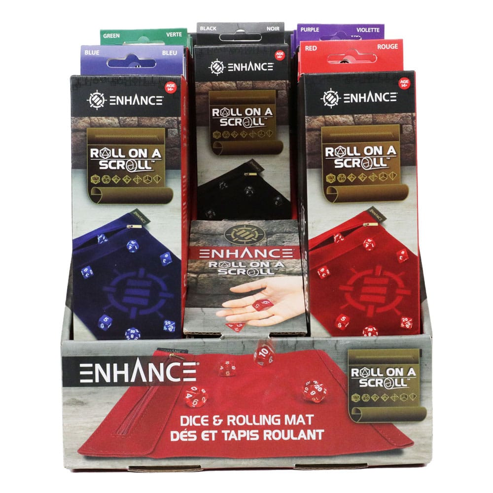 Enhance Tabletop Roll on a Scroll Würfeltasche mit Würfel Sortiment (15) - Smalltinytoystore