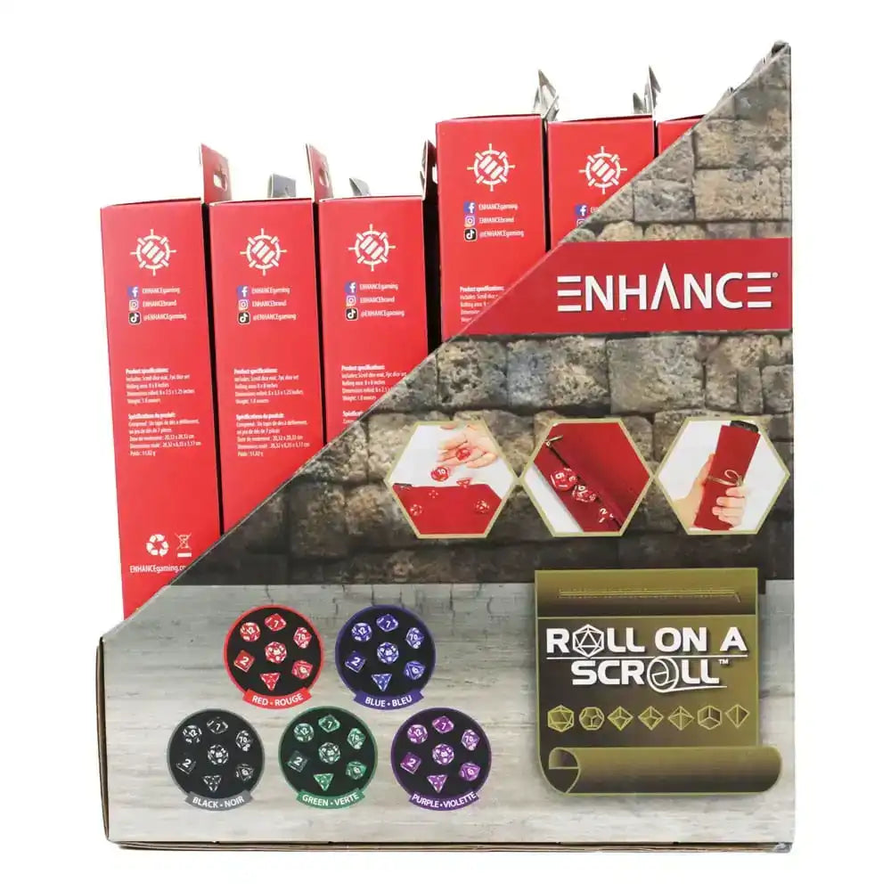 Enhance Tabletop Roll on a Scroll Würfeltasche mit Würfel Sortiment (15) - Smalltinytoystore