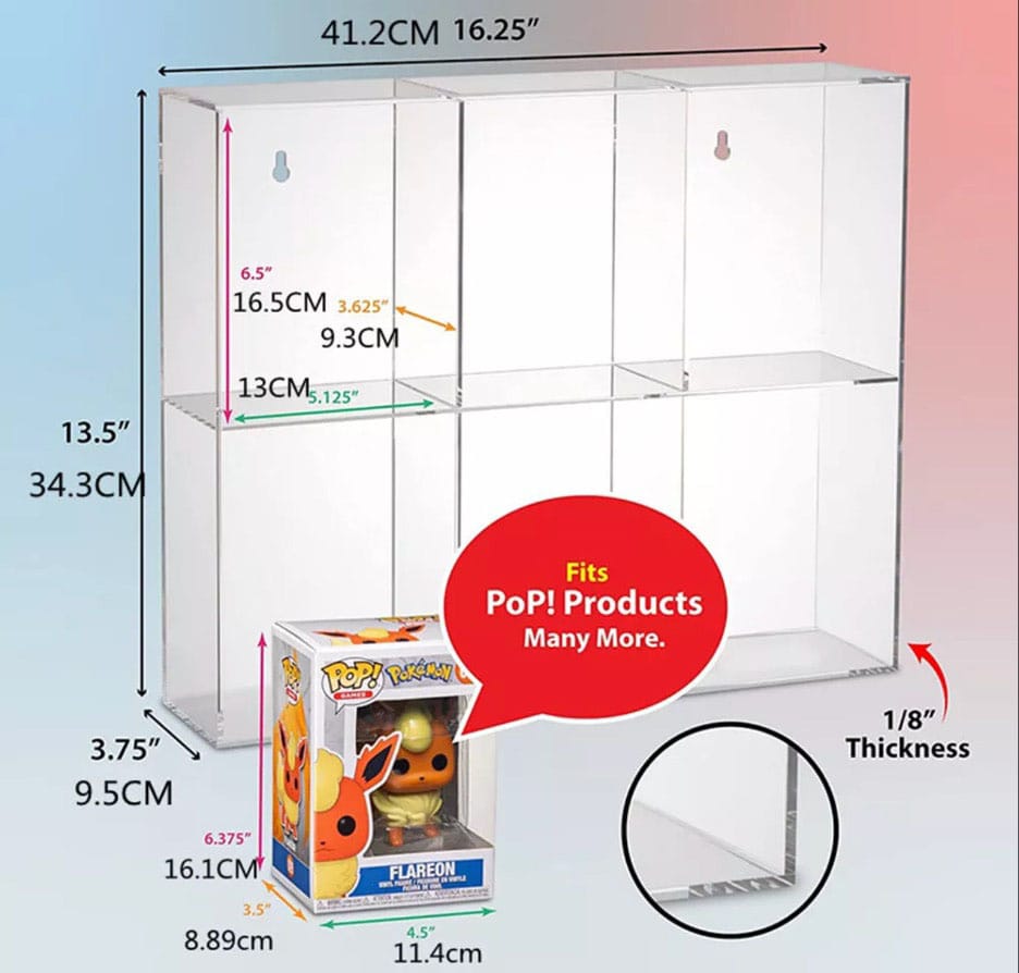 Evoretro Acryl Display Case für 6 Funko Pops - Smalltinytoystore