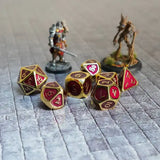 FanRoll Würfel Set Gold with Purple Enamel (7) - Smalltinytoystore