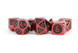 FanRoll Würfel Set Red with Black Enamel (7) - Smalltinytoystore