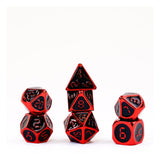 FanRoll Würfel Set Red with Black Enamel (7) - Smalltinytoystore