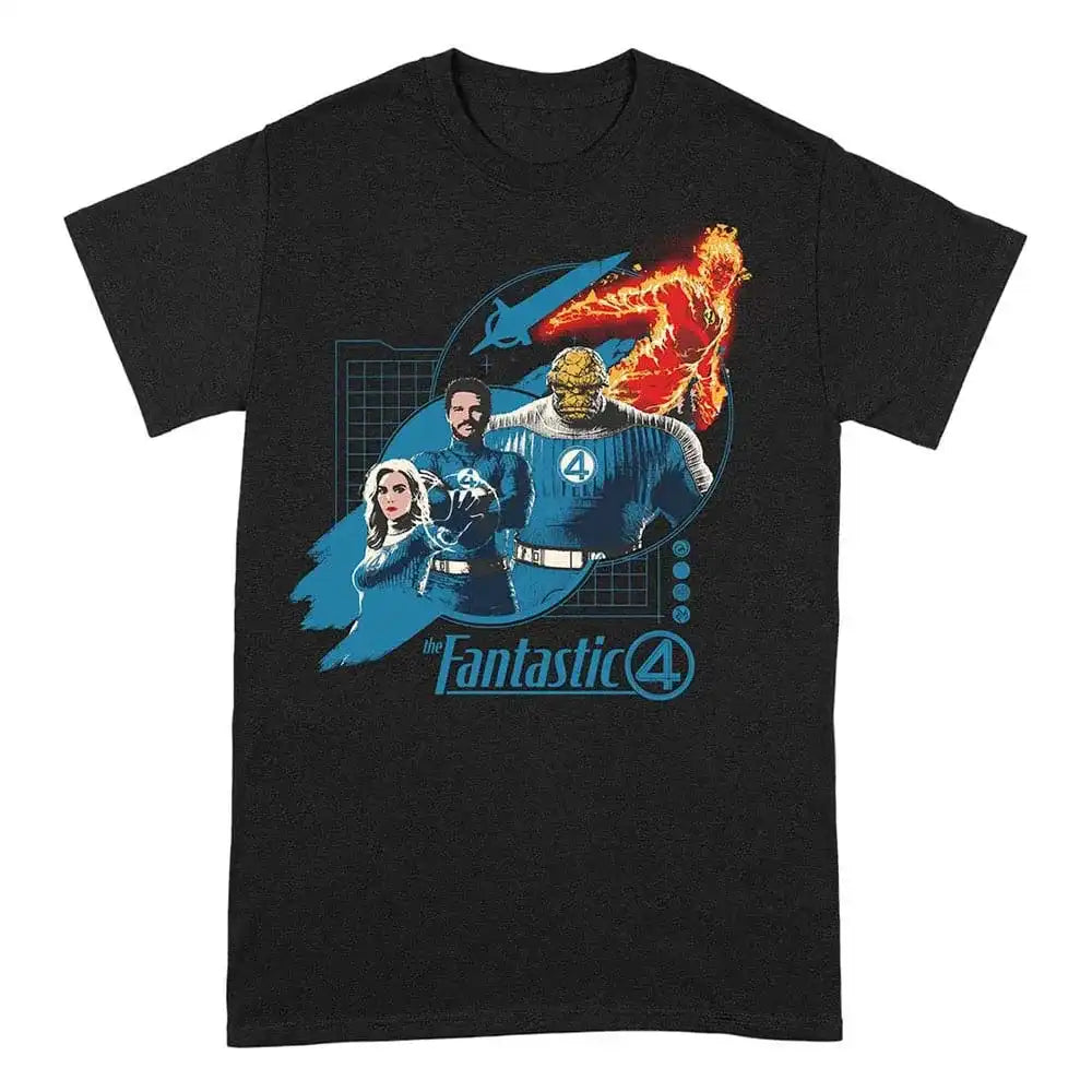Fantastic Four T-Shirt Group Grid Blue Größe L - Smalltinytoystore