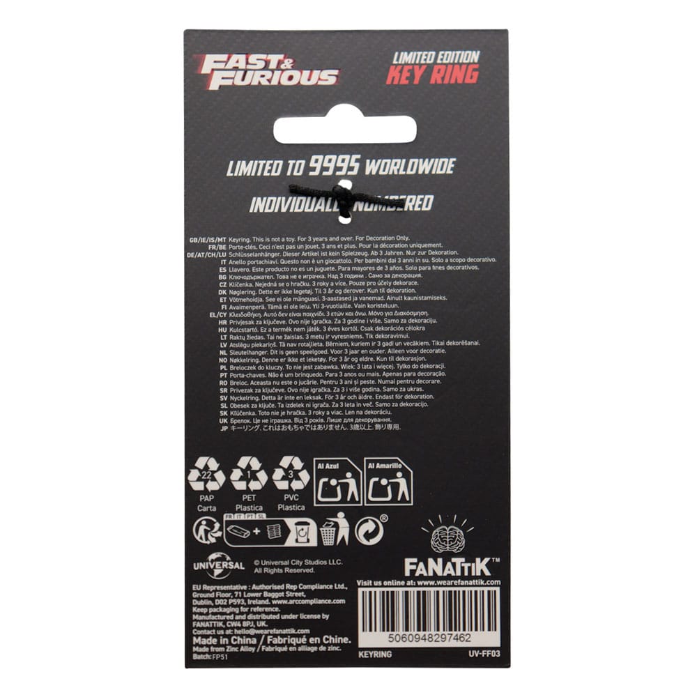 Fast & Furious Schlüsselanhänger You Ride You Fight Limited Edition - Smalltinytoystore