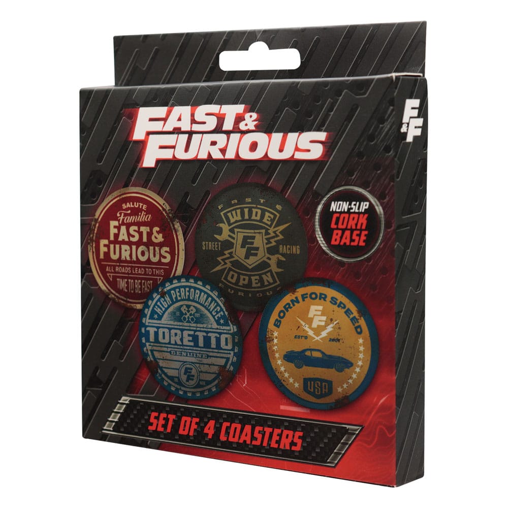 Fast & Furious Untersetzer 4er-Pack Vintage Style - Smalltinytoystore