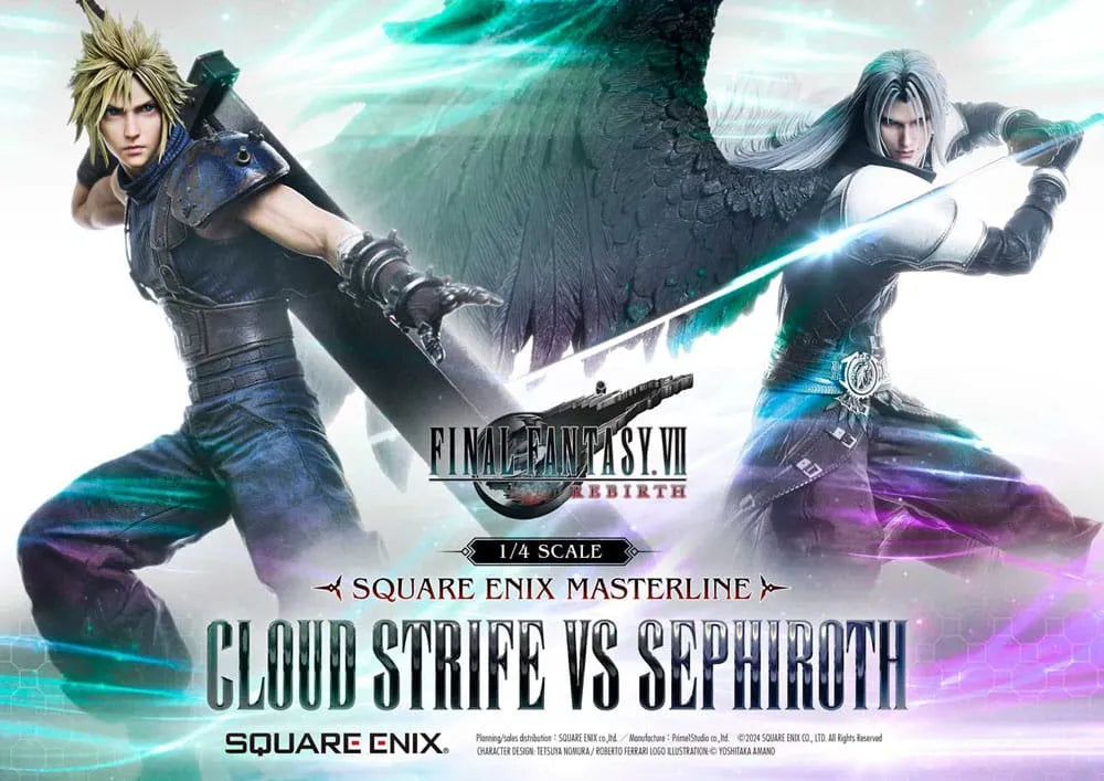 Final Fantasy VII Rebirth Masterline Statuen 2er-Pack 1/4 Cloud Strife vs Sephiroth 69 cm - Smalltinytoystore
