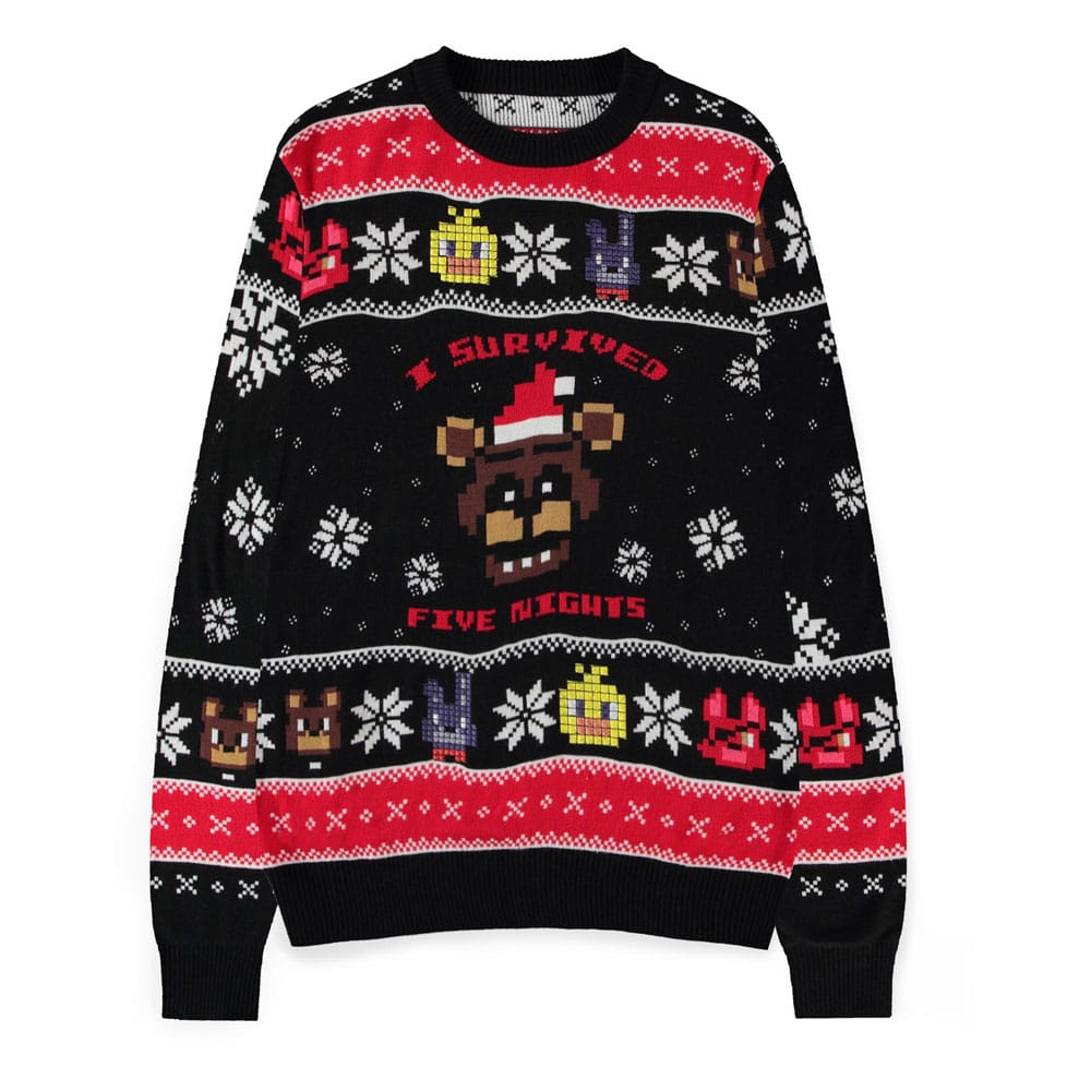 Five Nights at Freddy's Pullover Survived Five Nights (Christmas Jumper) Größe L - Smalltinytoystore