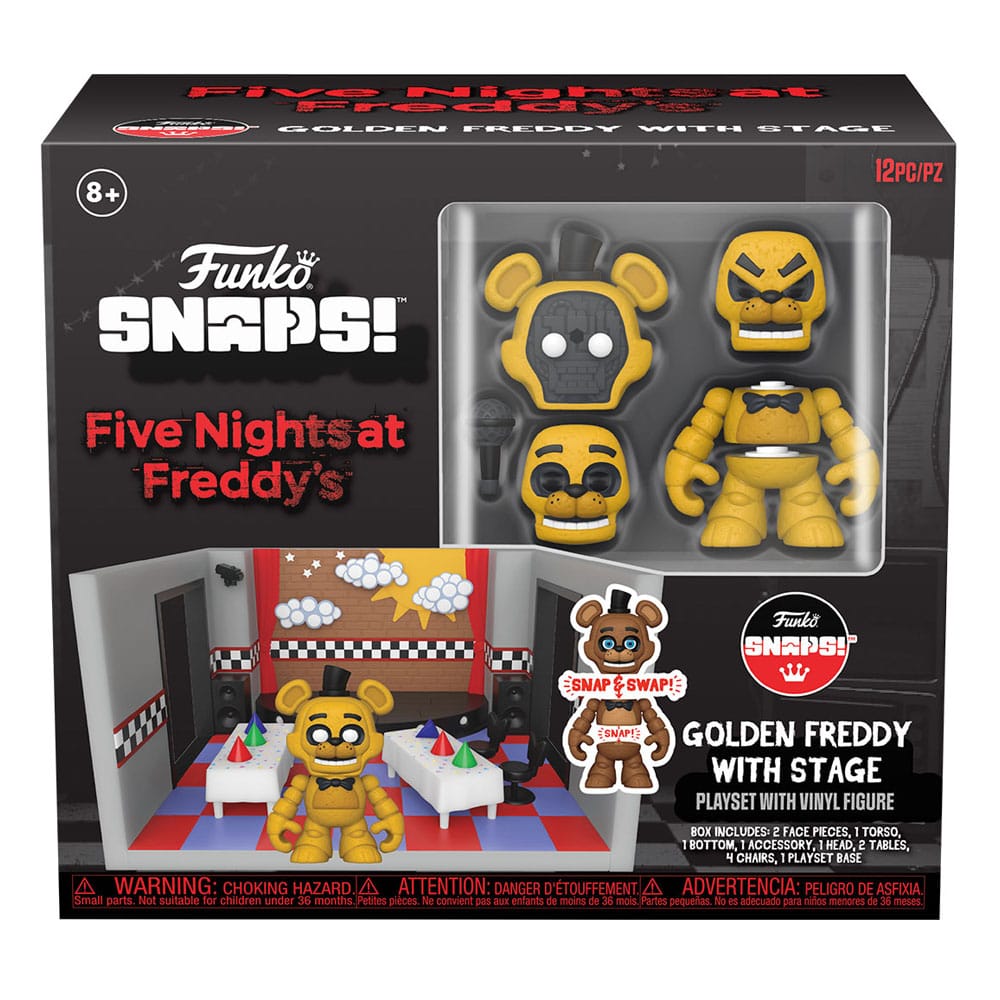 Five Nights at Freddy's Snap Spielset mit Actionfigur Stage w/Freddy (GD) 9 cm - Smalltinytoystore