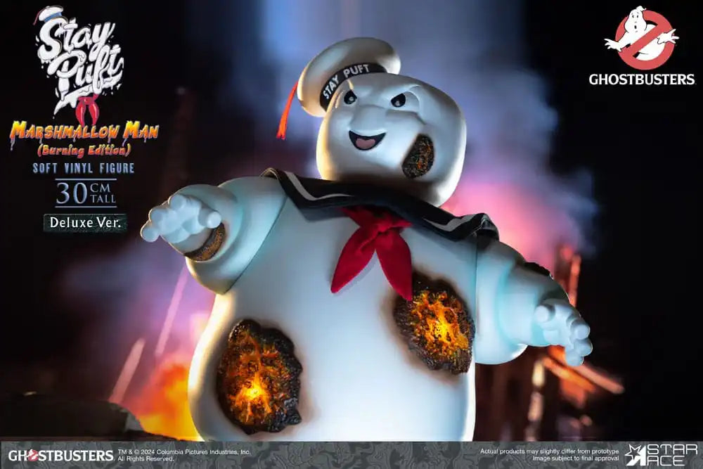 Ghostbusters Soft Vinyl Statue Stay Puft Marshmallow Man Burnign Edition Deluxe Version 30 cm - Smalltinytoystore
