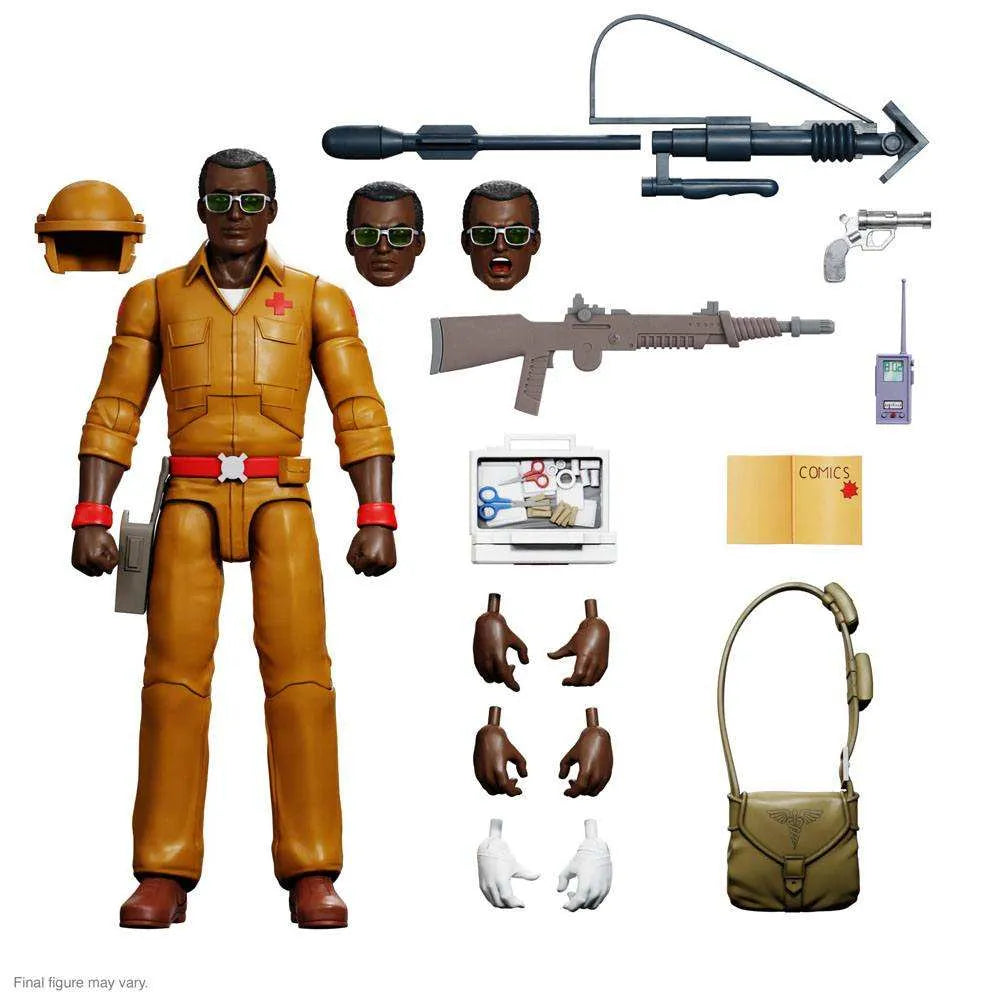 GI Joe Ultimates Doc Actionfigur 18 cm, Zubehör, austauschbare Köpfe und Hände, Smalltinytoystore