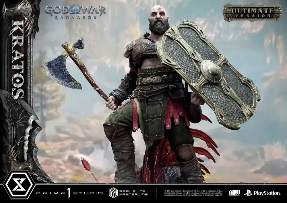 God of War: Ragnarok Real Elite Masterline Series Statue 1/3 Kratos Ultimate Version 95 cm - Smalltinytoystore