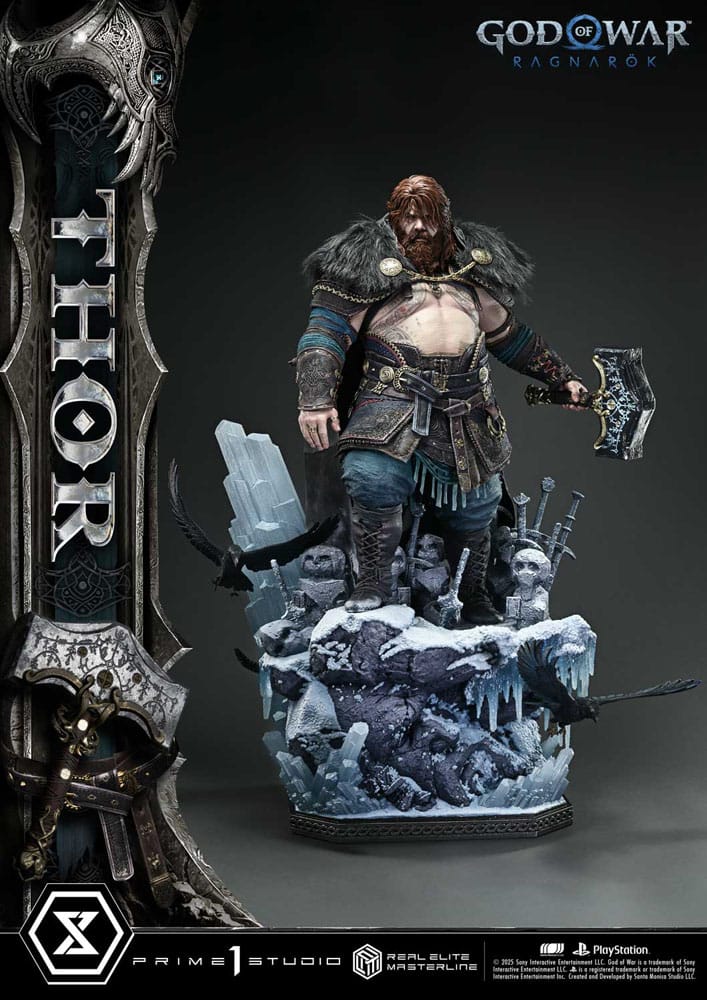 God of War: Ragnarök Real Elite Masterline Series Statue 1/3 Thor 105 cm - Smalltinytoystore