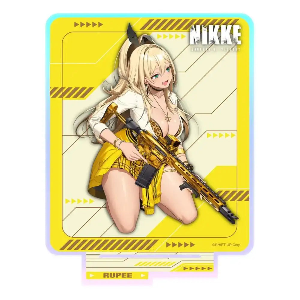 Goddess of Victory: Nikke Crouching Series Acryl Stand Rupee Holographic 14 cm - Smalltinytoystore