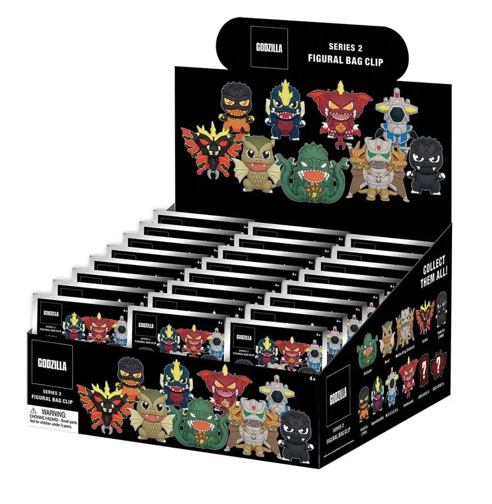 Godzilla 3D PVC-Taschenanhänger Series 2 Display (24) - Smalltinytoystore
