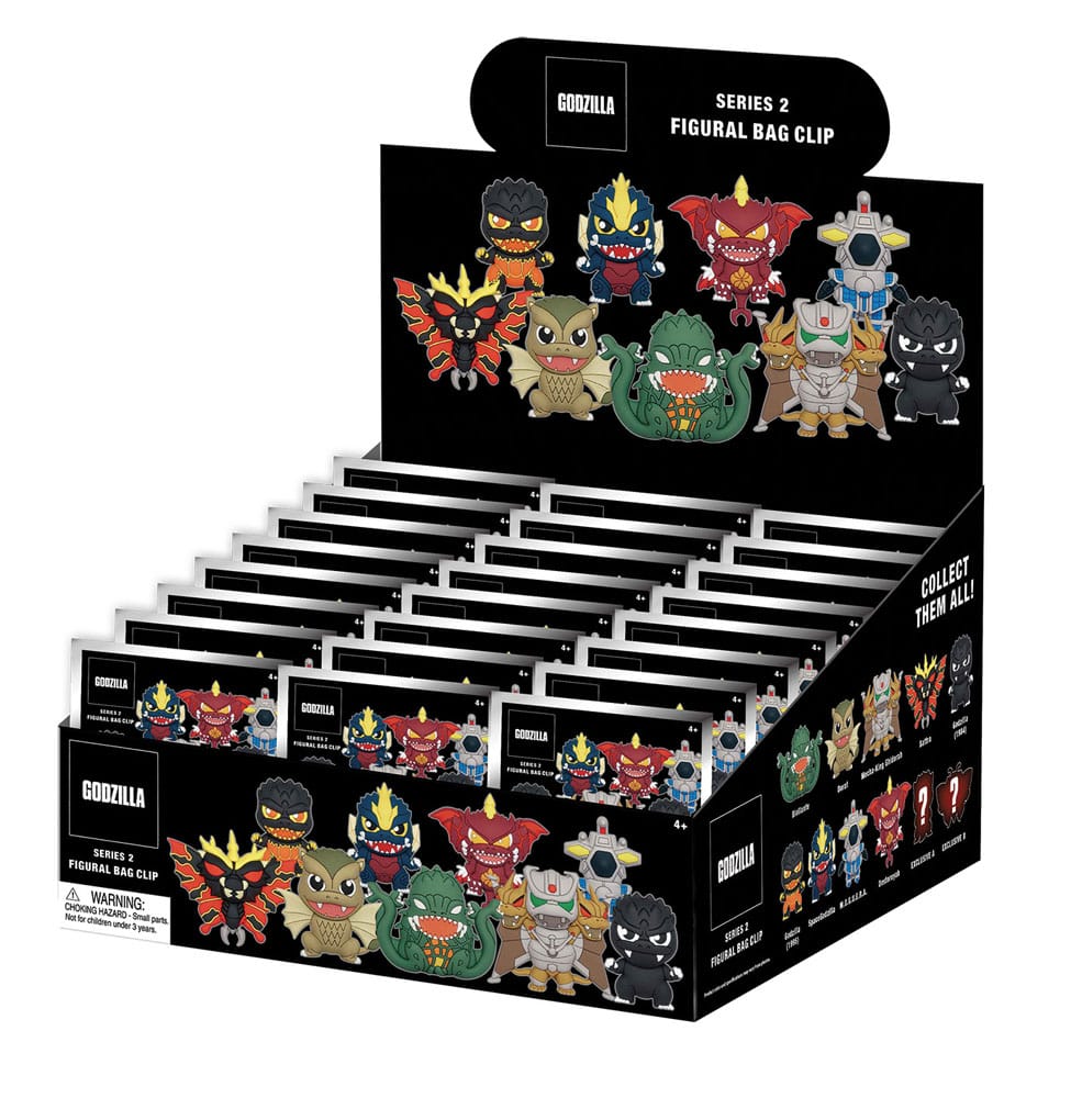 Godzilla 3D PVC-Taschenanhänger Series 2 Display (24) - Smalltinytoystore