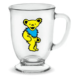 Grateful Dead: Yellow Dancing Bear 16oz Glass Cafe Mug - Smalltinytoystore