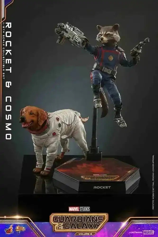 Guardians of the Galaxy Vol. 3 Movie Masterpiece 1/6 Rocket & Cosmo 16 cm HOT TOYS - Smalltinytoystore