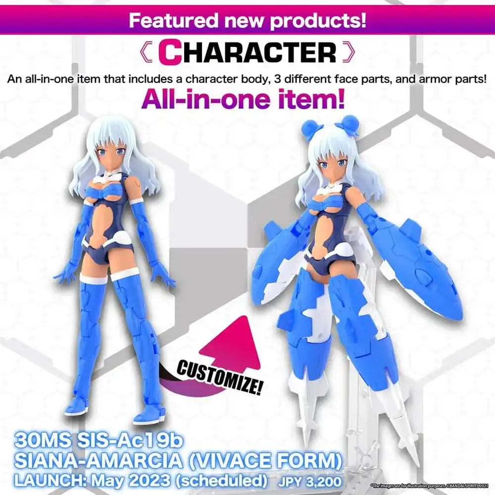 Gundam 30MS Plastic Model Kit SIS-Ac19b Siana-Amarcia Vivace Form - Smalltinytoystore