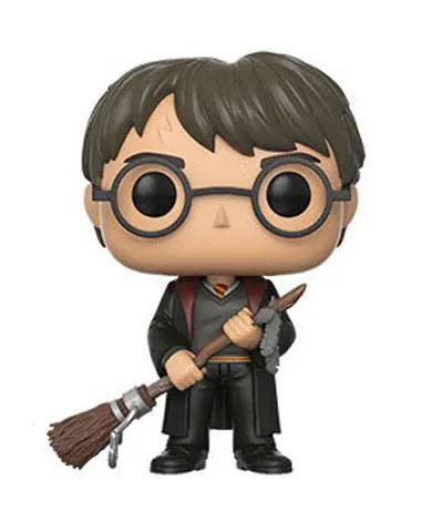 Harry Potter POP! Movies Vinyl Figur Harry with Firebolt & Feather 9 cm - Smalltinytoystore