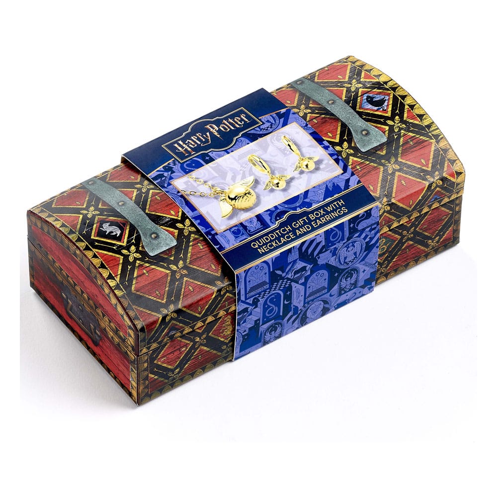 Harry Potter: Quidditch Golden Snitch Halskette und Ohrringe Geschenkset (Goldfarben) - Smalltinytoystore