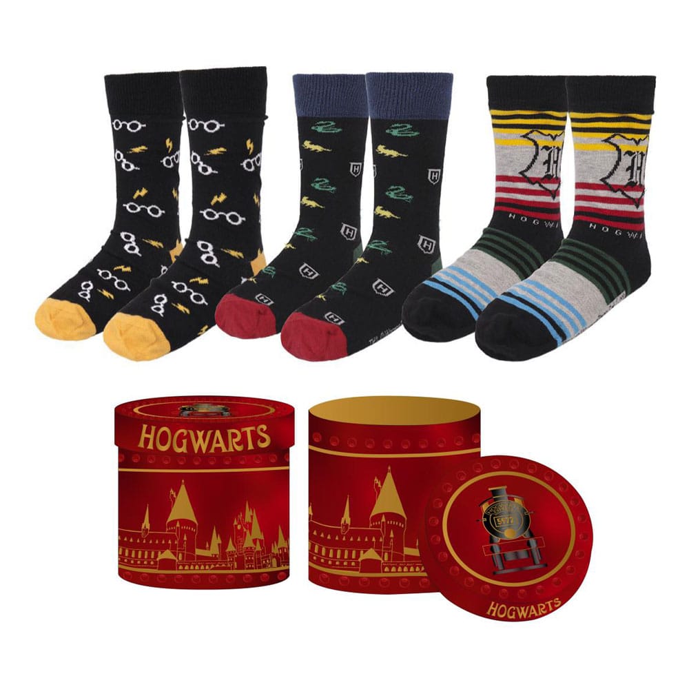 Harry Potter Socken 3er-Pack Hogwarts 38-45 - Smalltinytoystore
