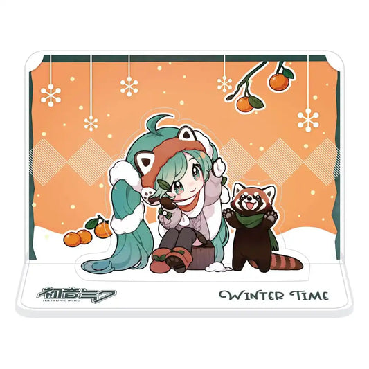 Hatsune Miku Acryl Figurenaufsteller aus Acryl Miku and Red Panda (Winter Time) 11 cm - Smalltinytoystore