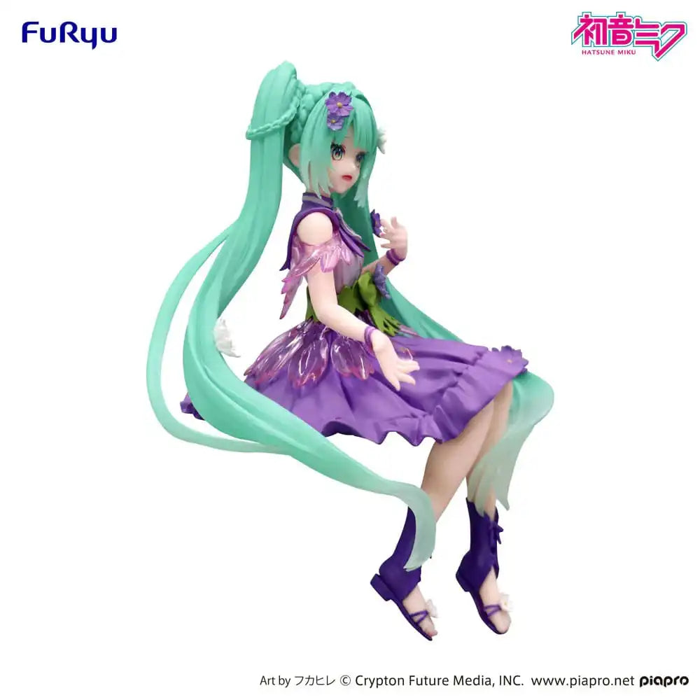 Hatsune Miku Noodle Stopper PVC Statue Flower Fairy Cosmos Purple Color Ver. 14 cm - Smalltinytoystore