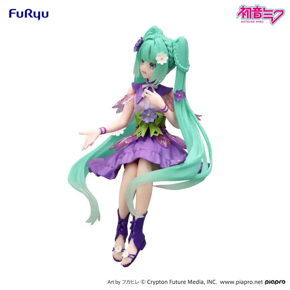 Hatsune Miku Noodle Stopper PVC Statue Flower Fairy Cosmos Purple Color Ver. 14 cm - Smalltinytoystore