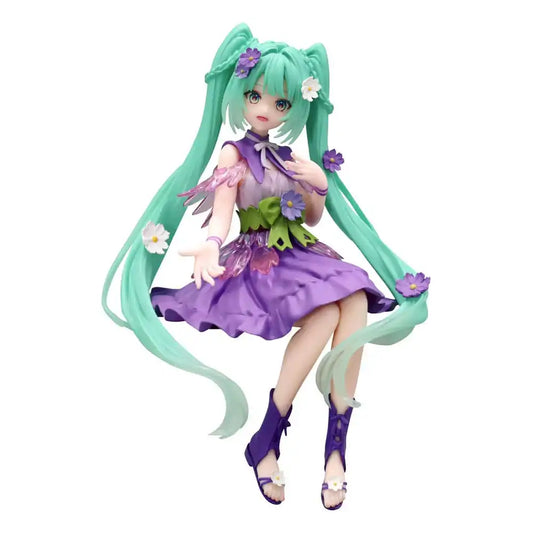 Hatsune Miku Noodle Stopper PVC Statue Flower Fairy Cosmos Purple Color Ver. 14 cm - Smalltinytoystore