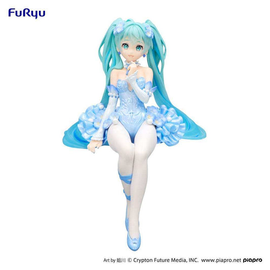 Hatsune Miku Noodle Stopper PVC Statue Flower Fairy Nemophila Pail Blue Color Ver. 15 cm - Smalltinytoystore