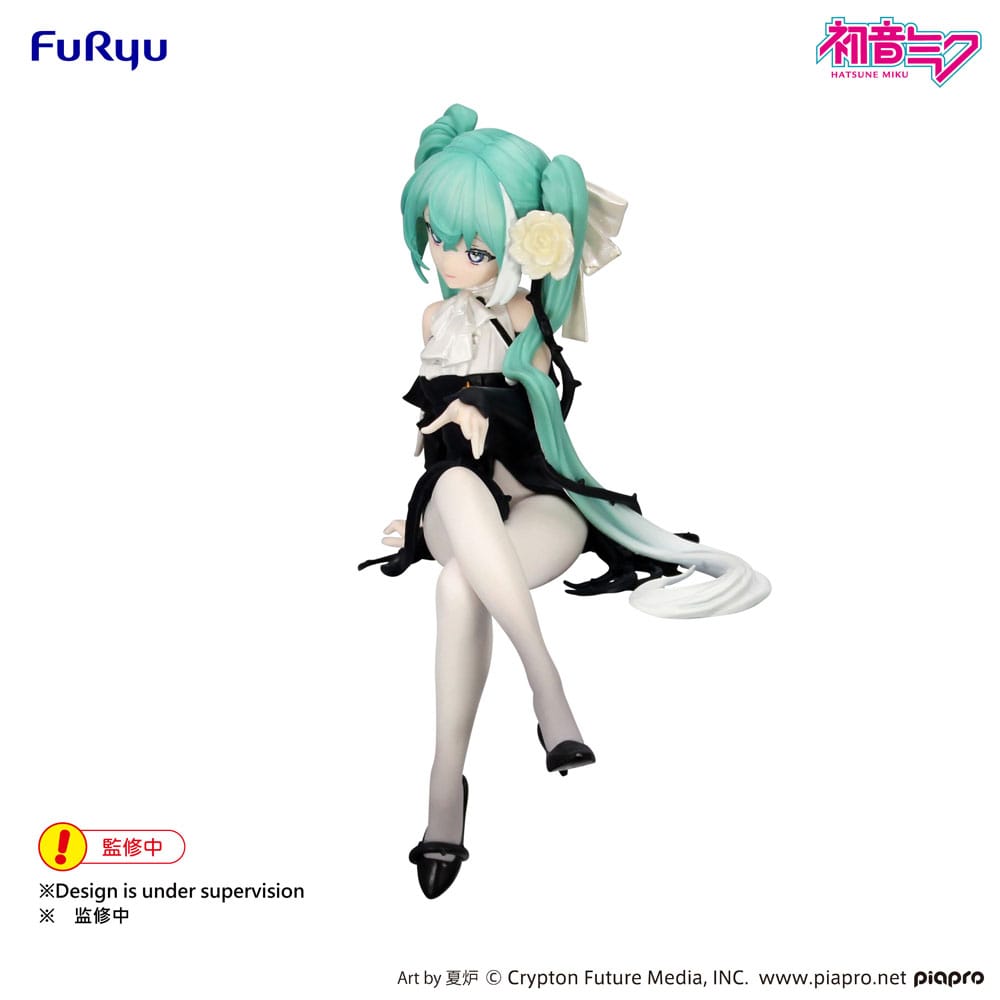 Hatsune Miku Noodle Stopper PVC Statue Flower Fairy White Rose 14 cm - Smalltinytoystore