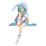 Hatsune Miku Noodle Stopper PVC Statue Hatsune Miku Rabbit Ear Hood Pajama Blue Color Ver. 14 cm - Smalltinytoystore
