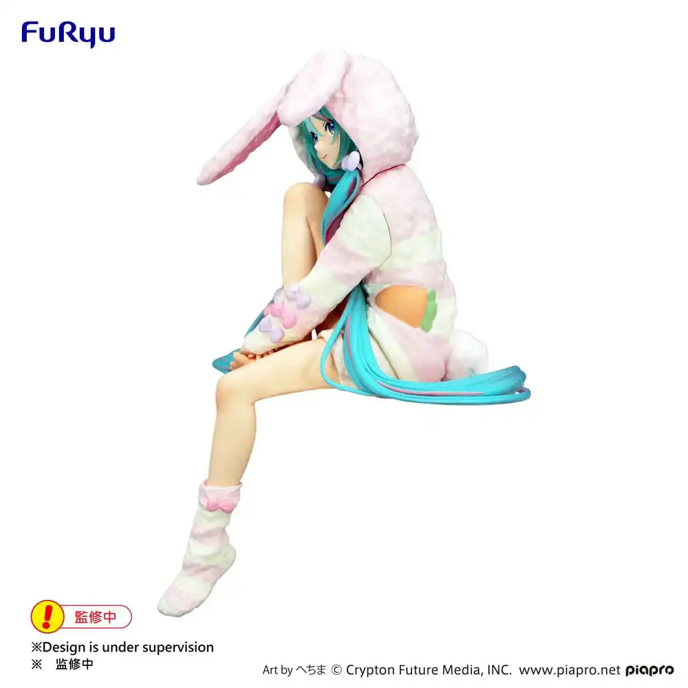 Hatsune Miku Noodle Stopper PVC Statue Rabbit Ear Hood Pajama 14 cm - Smalltinytoystore