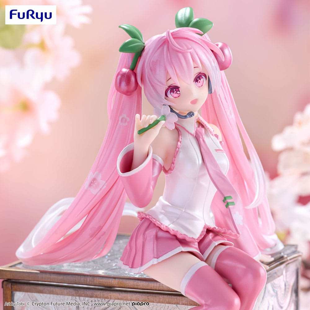 Hatsune Miku Noodle Stopper PVC Statue Sakura Miku 2024 Pearl Color Ver. 15 cm - Smalltinytoystore