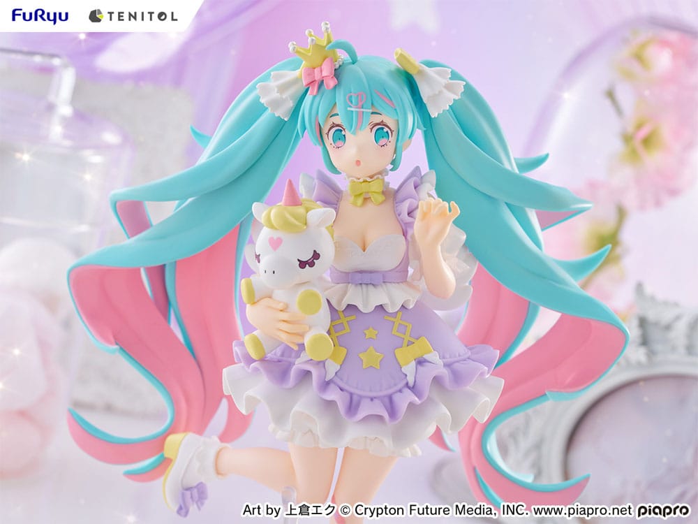 Hatsune Miku Tenitol PVC Statue Hatsune Miku Yumekawa Princess Lavender Ver. 21 cm - Smalltinytoystore